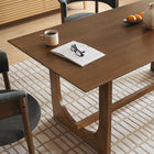 Modway - Ashcroft Table à manger rectangulaire - 69 po - Noyer-Conception de jambe en forme de U
