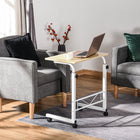 HOMCOM - Bureau debout mobile à hauteur réglable - 23,5 po L x 15,75 po l x 30,75 po H - bois naturel-La hauteur réglable s'adapte à différents lits et canapés 