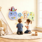 Qaba - Planche d’activités Montessori chenille - centre d’activités d’apprentissage pour salle de jeux ou chambre d’enfant - multicolore-Favorise l'apprentissage précoce de l'heure, de la musique et de la logique grâce au jeu pratique 