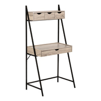 Monarch Specialties - 7332 Bureau 32 po L - Taupe Fonce/Metal Noir-Bureau échelle de style contemporain fini taupe foncé