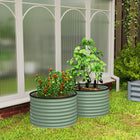 Outsunny - Ensemble de 2 plates-bandes surélevées rondes 3 pi x 1,8 pi - Paquet de 2-Bords supérieurs avec joints en caoutchouc : à soulever et transporter en toute sécurité 