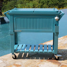 Permasteel - Glacière de patio style mobilier 80 pintes - Sarcelle-4 roulettes, 2 verrouillables