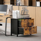 HOMCOM - Armoire à dossiers latérale pour bureau à domicile - brun rustique-Une base surélevée facilite le nettoyage 