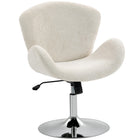 HOMCOM - Chaise de bureau pivotante avec large siège - dossier papillon - blanc crème-Le siège spacieux de 24,6 po (62,5 cm) de large permet différentes positions assises confortables 