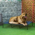 PawHut - Lit pour animal surélevé 48 po x 36 po x 9 po avec sac de transport bleu foncé-Protège les chiens du froid, des sols sales ou des insectes 