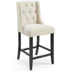 Modway - Baronet Tissu rembourré Tabouret de comptoir - Beige - Ensemble de 2-Rembourrage en mousse dense