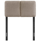 Modway - Lindee Tissu Boucle Tête de lit jumelée, Flocons d’avoine-Pieds en bois