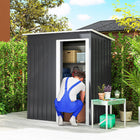 Outsunny - 163x89x182cm Abri de Jardin Porte Coulissante Toit Incliné, Noir-Utilise des matériaux sélectionnés pour la stabilité et la durabilité 