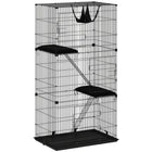 PawHut - Cage pour chat à 3 niveaux d’intérieur avec hamac et coussins pour 1 à 2 chatons-Le design vertical à trois niveaux répond naturellement aux instincts de grimpe de votre chat 
