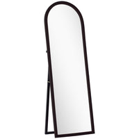 HOMCOM - Miroir corporel arqué - 21 po l x 64 po H - finition bois brun-Le miroir pleine longueur permet de voir l'ensemble de la tenue sans effort 