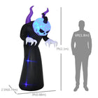 Outsunny - Fantôme gonflable d'Halloween de 7 pieds avec cornes - décoration de jardin - étanche - noir-La toile en polyester imperméable (certifiée IP44) convient à un usage intérieur et extérieur