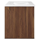 Modway - Transmit 30" Vanité de salle de bain murale - Blanc noyer-Portes à fermeture douce