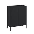 Manhattan Comfort - Amelia 31,5 po Buffet Moderne d’Appoint - Noir-Acier: Nettoyage: Essuyez avec un chiffon doux et sec. Pour les taches tenaces, utilisez un détergent doux avec de l’eau, puis séchez avec un chiffon pour éviter les traces d’eau. À éviter: N’utilisez pas de tampons abrasifs qui pourraient rayer la surface. Évitez de laisser de l’eau ou de l’humidité sur la surface pendant de longues périodes.. Entretien: Vérifiez régulièrement la présence de rouille, surtout dans les environnements humides.
