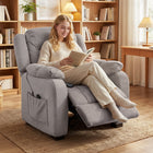 HOMCOM - Fauteuil de massage inclinable avec moteur silencieux - brun-Revêtement doux au toucher velours, agréable pour la peau, résistant aux griffures d’animaux, évite l’adhérence des poils et se nettoie facilement 