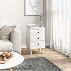 HOMCOM - Tables de nuit avec poignées rondes pour chambre à coucher - blanc - lot de 2-Charge maximale 20 kg, facile à assembler
