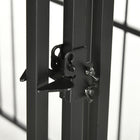 PawHut - Chenil couvert pour chiens moyens et grands, noir-Porte verrouillable pour plus de sécurité 