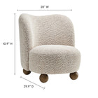 Modway - Monroe Tissu Boucle Chaise d’accent - Noyer corail-Esthétique douce avec des contours arrondis