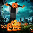 HOMCOM - Géant Gonflable d'Halloween 9FT Citrouille Fantôme pour Jardin Pelouse - Orange-La lumière de la flamme et les lumières LED créent un effet effrayant, étrange et accrocheur 
