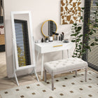 HOMCOM - Miroir pleine longueur gratuit - 18,5 po l x 58,25 po H - blanc-Couleur : Blanc 