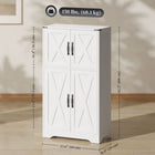HOMCOM - Armoire de garde-manger style ferme 23,6 po L - grain de bois blanc-La structure en panneau de particules supporte jusqu’à 150 lb (68,1 kg) 