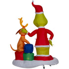GEMMY - Grinch et Max gonflables de Noël avec cadeaux - 180 cm x 125 cm-Se dégonfle pour un rangement facile
