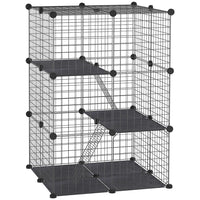 PawHut - Parc pour cochons d’Inde et lapins 39 panneaux avec porte - chaque panneau 14 po L x 18 po H-Convient aux petits animaux comme les chatons et les furets, non adapté aux hamsters et aux rats 