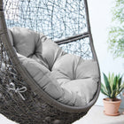 Modway - Encase Terrasse extérieure Rotin Chaise à balançoire - Gris gris-Housses de coussin imperméables