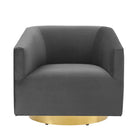 Modway - Twist Salon Accent Performance Velvet Chaise pivotante - Charbon de bois doré-Livré entièrement assemblé