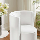 Modway - Della Performance Velvet Tissu Chaise pivotante - Blanc-Base pivotante en fer revêtue en poudre