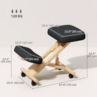 HOMCOM - Chaise ergonomique à posture agenouillée pour bureau à domicile - noir-Construit avec une structure solide en bois d’hévéa, supportant jusqu’à 265 lb (120 kg) pour une durabilité accrue 