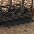 PawHut - Cage pour chien robuste avec roues, dessus ouvrable - 36,4 po x 24,4 po x 31,1 po-La cage est dotée d’un plateau inférieur amovible 