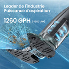Aiper - Aspirateur de piscine portatif Pilot X1 avec système anti-obstruction, aspiration 1 260 gal/h, double filtre, design léger-Équipé d'un filtre fin de 360 ​​microns et d'un filtre ultra-fin de 100 microns, le Pilot X1 s'attaque à tous les types de débris avec précision et le système de filtration à contre-courant anti-obstruction assure un fonctionnement ininterrompu et un temps de nettoyage prolongé