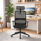 MotionGrey - Fauteuil de bureau ergonomique NovaCloud à dossier haut avec appui-tête 2D et accoudoirs réglables - Noir-10