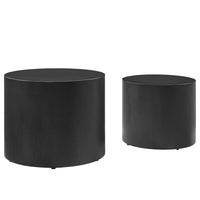 Modway - Amani Nidification ronde Tables basses Ensemble de 2 - Noir-Ensemble de 2 tables basses empilables