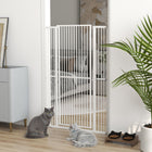 PawHut - Barrière pour Chat Extra Haute 59" L, 30"-41" H - Blanche-Espacement des barreaux de 1,4 po (3,5 cm) garde les chatons en sécurité
