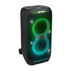 JBL - PartyBox Stage 320 - Enceinte de Soirée Portable à Roulettes-Démarquez-vous avec le puissant Son JBL Pro de deux haut-parleurs de graves de 6,5 po (165mm) qui produisent des graves nets, précis et profonds, même au volume le plus élevé, et une paire de haut-parleurs haute fréquence à dôme de 25 mm qui produisent des aigus cristallins. Dedans comme dehors, vous pouvez remplir de musique un espace de la taille d’un court de tennis.