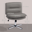 HOMCOM - Chaise de bureau sans accoudoirs à croisillons - gris-La fonction d’inclinaison permet un balancement avant/arrière pour la détente