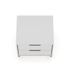 Manhattan Comfort - Rockefeller Table de nuit 2 tiroirs style mi-siècle moderne 51 cm - Blanc - Lot de 2-10