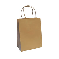 Wamaco - Sacs de magasinage recyclés 100 %, poignée torsadée, Kraft,  8 x 4 3/4 x 10 1/2 po, paquet de 100 (14-5701K)-Kraft 100% recyclé, emballage pour tous les produits de détail, utilisez des autocollants avec logo de l'entreprise ou un tampon encreur pour la publicité.