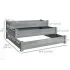 Outsunny - jardinière surélevée à 3 niveaux 49 po x 49 po x 22 po pour jardin-Conception en escalier permettant aux plantes de profiter pleinement du soleil 