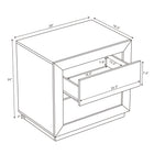 Manhattan Comfort - Table de nuit contemporaine Soren 26" à 2 tiroirs - Chêne naturel-Comprend deux grands tiroirs pour un rangement dissimulé des essentiels du quotidien