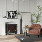 HOMCOM - Manteau de foyer 29 po pour entourage de foyer, blanc-Le plateau supérieur offre un espace pour exposer vos décorations  