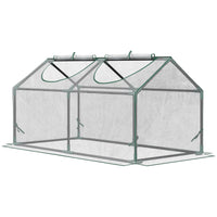 Outsunny - serre tunnel mini portable 47 po L x 23,6 po l x 23,6 po H avec 2 fenêtres- Serre avec structure en tubes d’acier de haute qualité  
