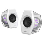 Hecate - Haut-parleurs de jeu Hecate G2000 Pro 2.0, son ambiophonique virtuel 7.1, RGB, Bluetooth, puissance de crête de 64 W et éclairage TempoFlow – Blanc-Un haut-parleur pleine gamme à aimant interne, combiné à un angle d’inclinaison doré de 10°, offre une poussée élevée pour une extension des basses jusqu’à 75 Hz. Le résultat : des basses puissantes et percutantes, avec moins d’interférences de réflexion, pour un son dirigé directement vers vos oreilles et une écoute plus naturelle