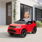 Qaba - Voiture RC électrique pour enfants Land Rover sous licence 12V - rouge-Phares avant, feux arrière, klaxon et musique augmentent la valeur ludique 