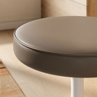 Modway - Lippa Cuir végane Tabouret rond - Brun champignon-Finition blanche brillante