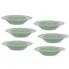 Casa Domani - Assiette creuse Florence Sage Rim 23 cm - Lot de 6-En porcelaine avec un motif délicat en relief sur un profil festonné.
