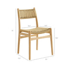 Modway - Wynn Corde et bois Fauteuil d’appoint de salle à manger - Naturel-Arrivée entièrement assemblée