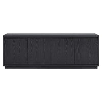 Hudson&Canal - Meuble TV Presque pour téléviseurs jusqu'à 75" - Grain noir-Un design contemporain moderne peut accueillir des téléviseurs jusqu'à 75 pouces pour votre espace de divertissement