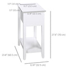 HOMCOM - Table d’appoint à dessus rabattable - blanc-Couleur : Blanc 